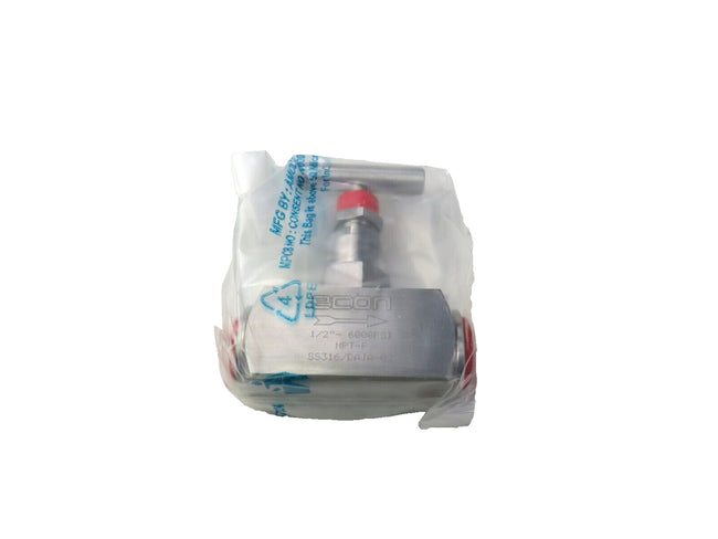 ECON 11812063 NEEDLE VALVE 6000 PSI SS316/DAJA-02 1/2" NPT-F    New