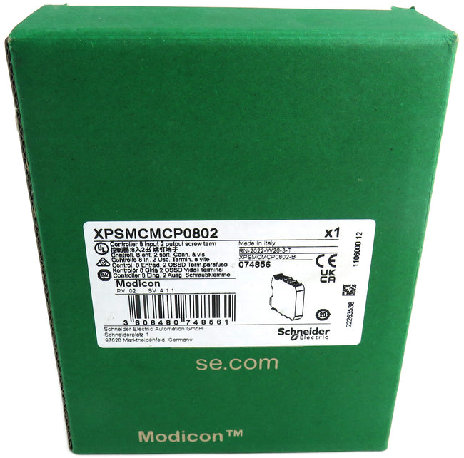 SCHNEIDER  XPSMCMCP0802 Controller 8 Inputs 2 Outputs Module     New