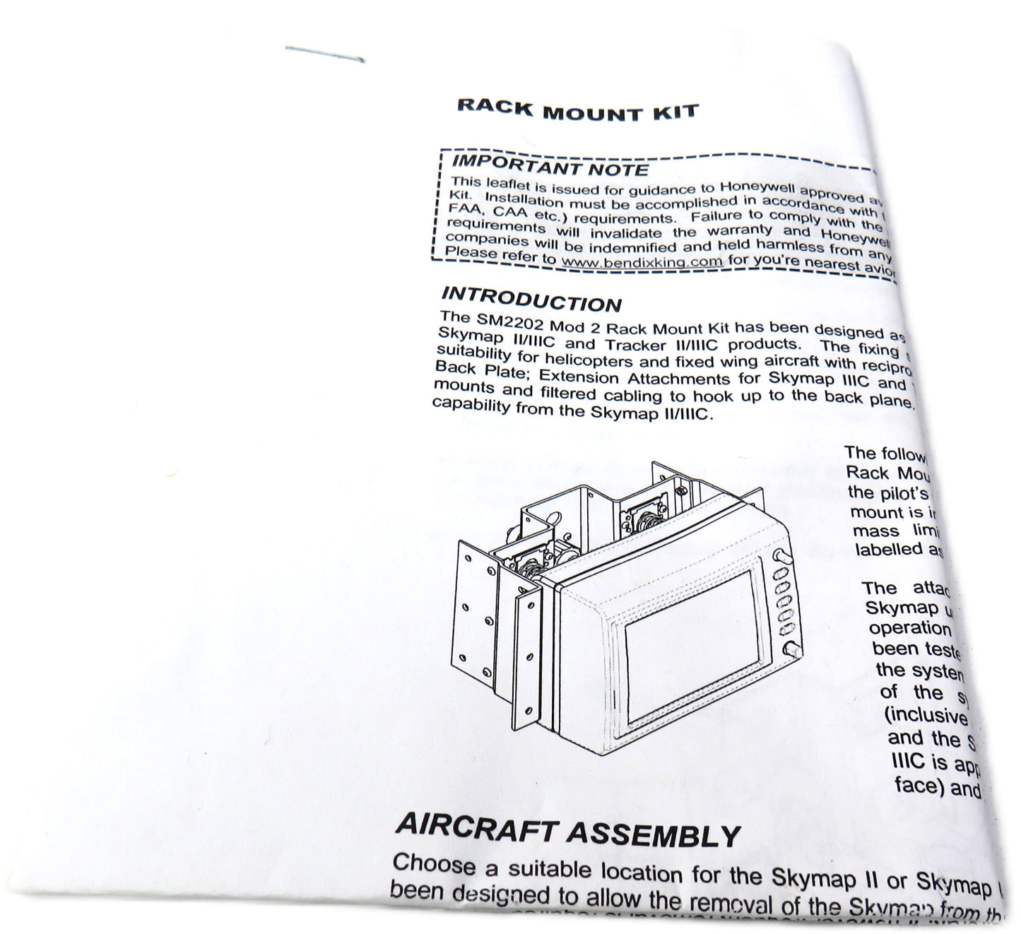 BENDIX  KING HONEYWELL SKYFORCE/ 1040200468 SM2202 RACK MOUNT     New
