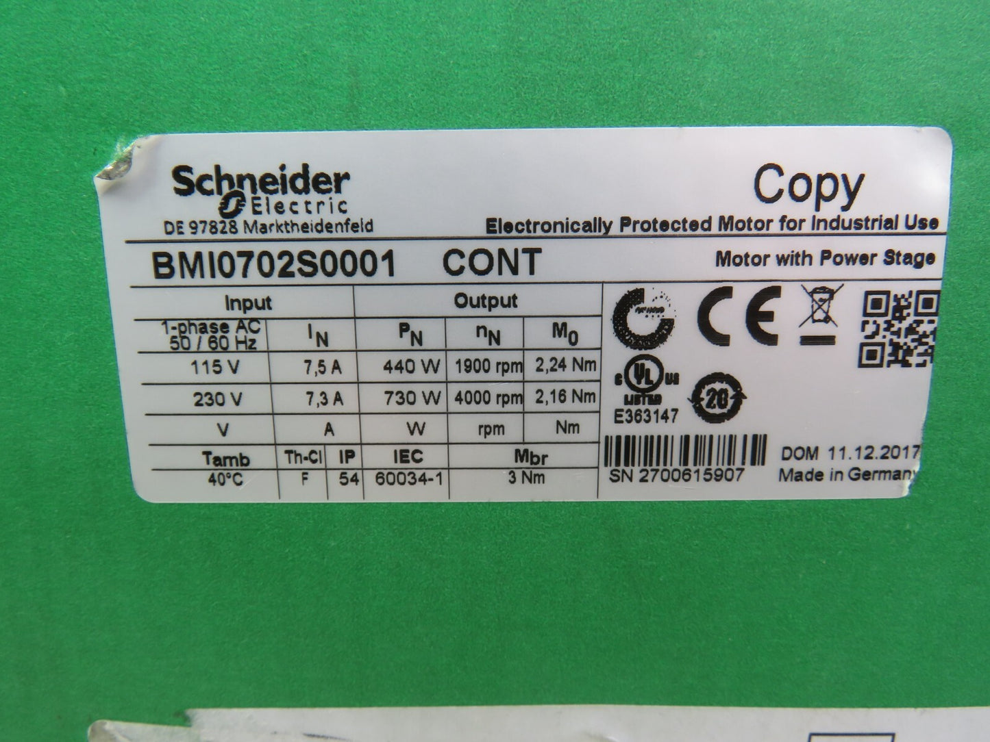 SCHNEIDER ELECTRIC  BMI1002T01F CONT    New