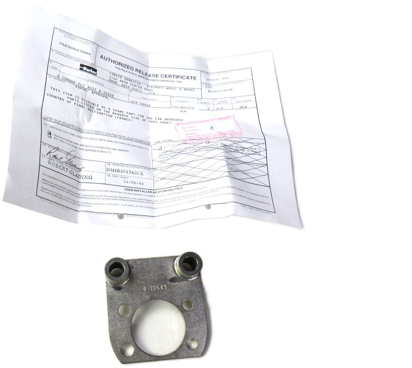 CLEVELAND  075-30649 TORQUE PLATE ASSY ASSEMBLY     New