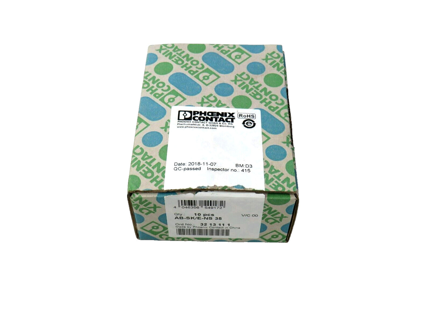 PHOENIX CONTACT 3213111 AB-SK/E-NS35 Lot of 10 New
