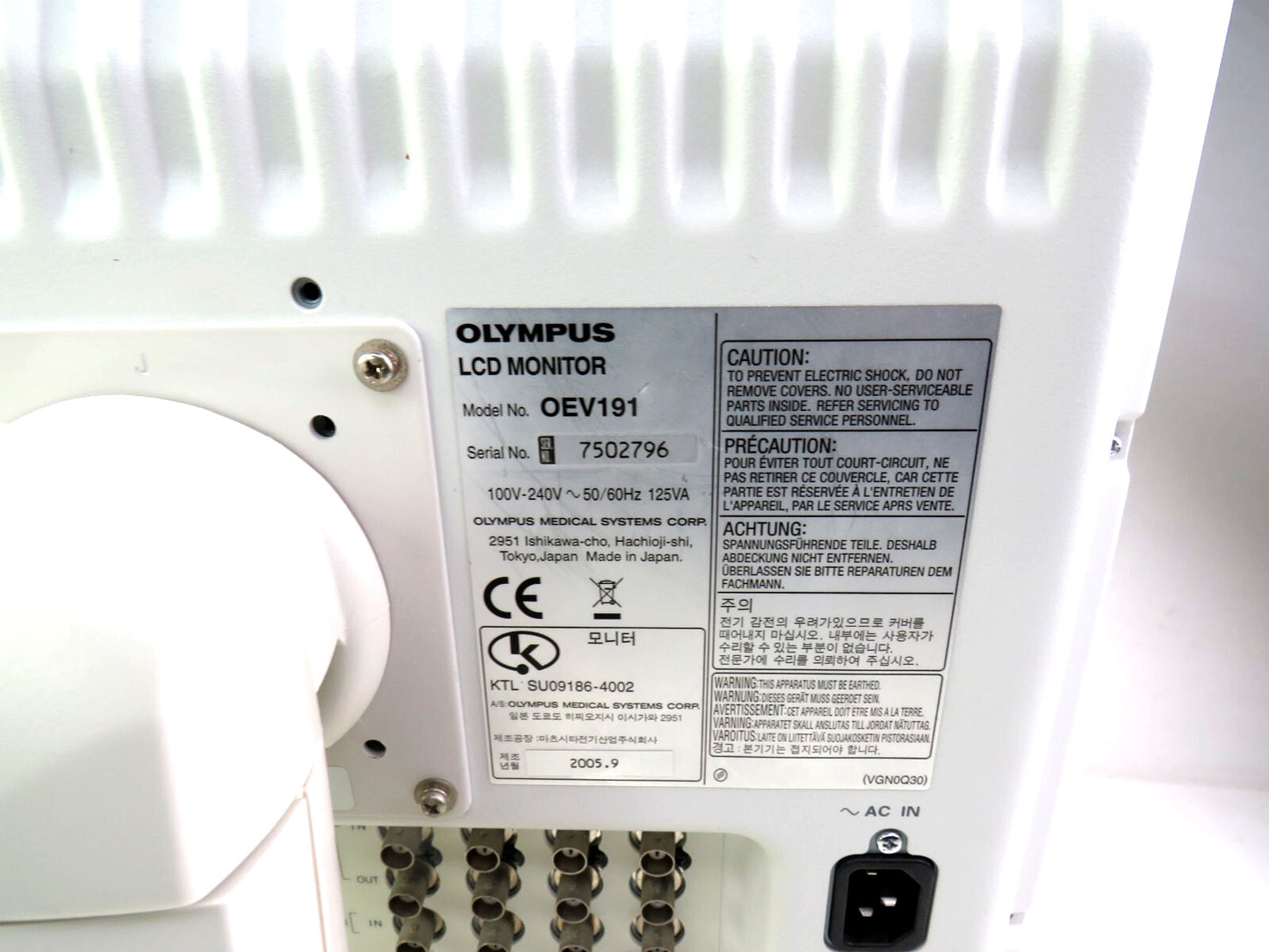 OLYMPUS  OEV191 OEV191 LCD MONITOR