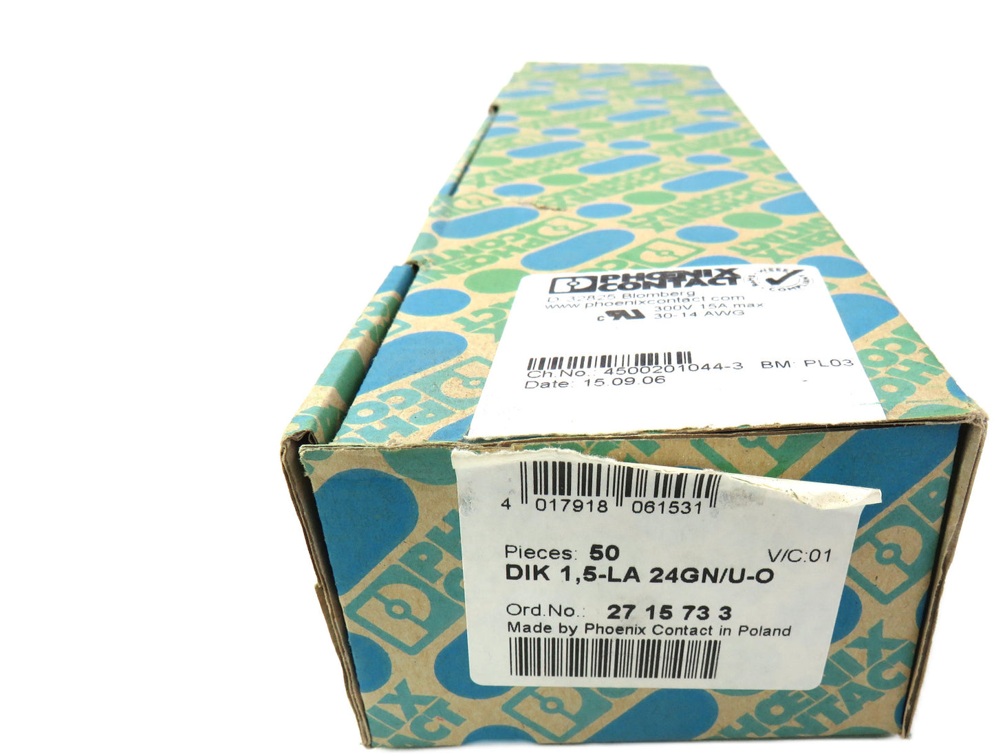 PHOENIX CONTACT  2715733 DIK 1,5-LA 24GN/U-O green LED   Lot of 46 New