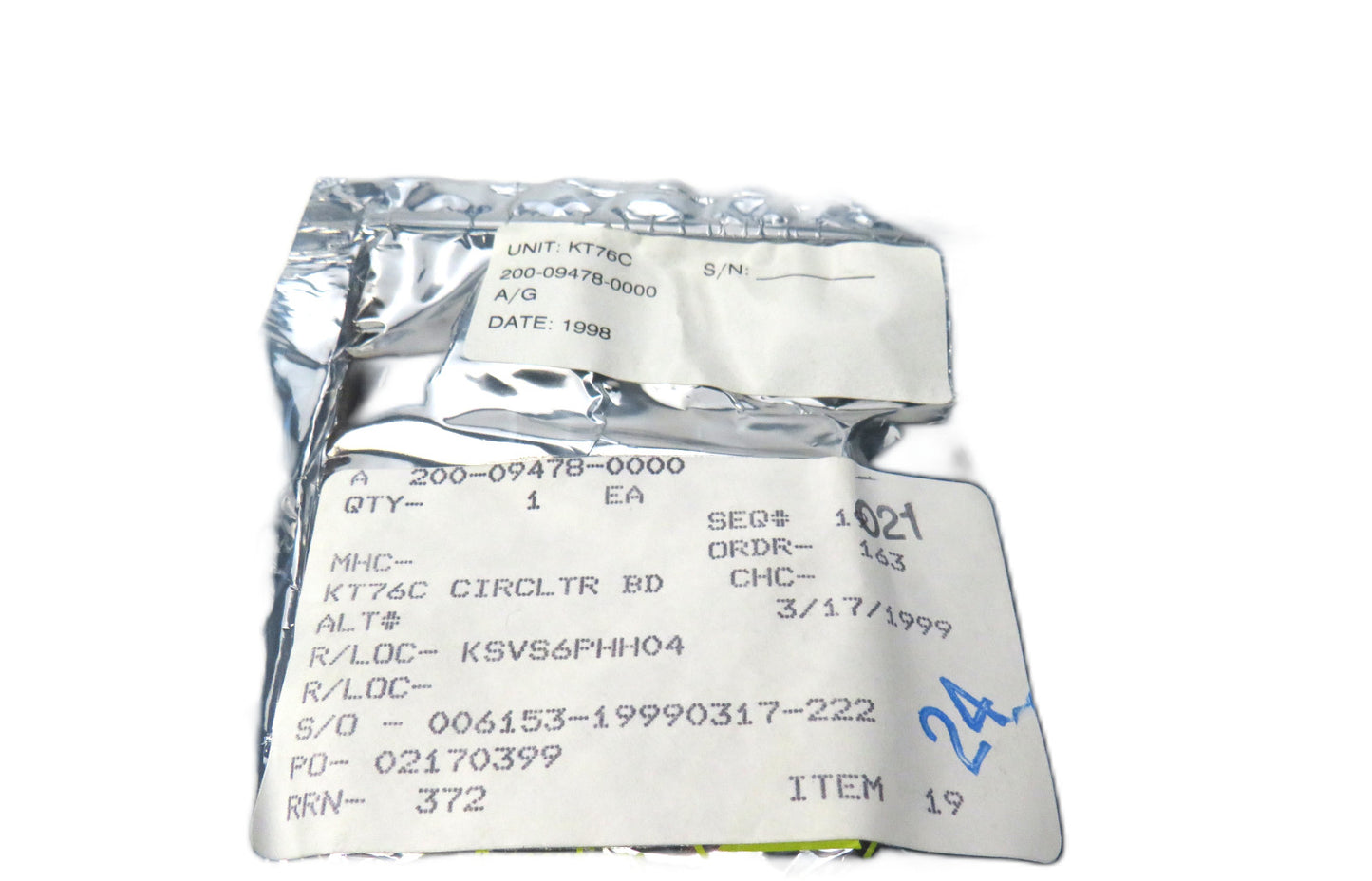 BENDIX HONEYWELL KT76C-3 Circulator Board    New