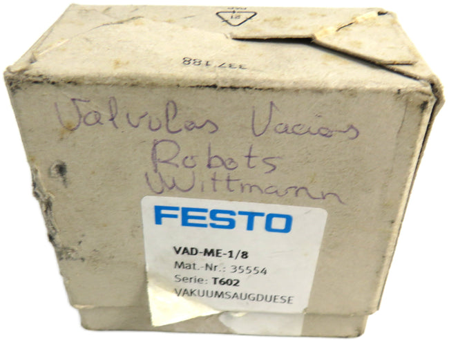 FESTO  VAD-ME-1/8 35554 Vacuum Generator     New