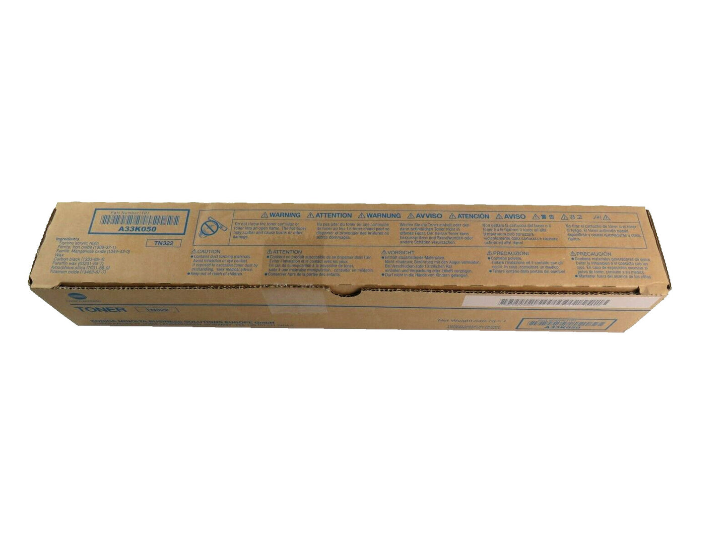 KONICA MINOLTA  TN322 A33K050 BIZHUB BLACK     New