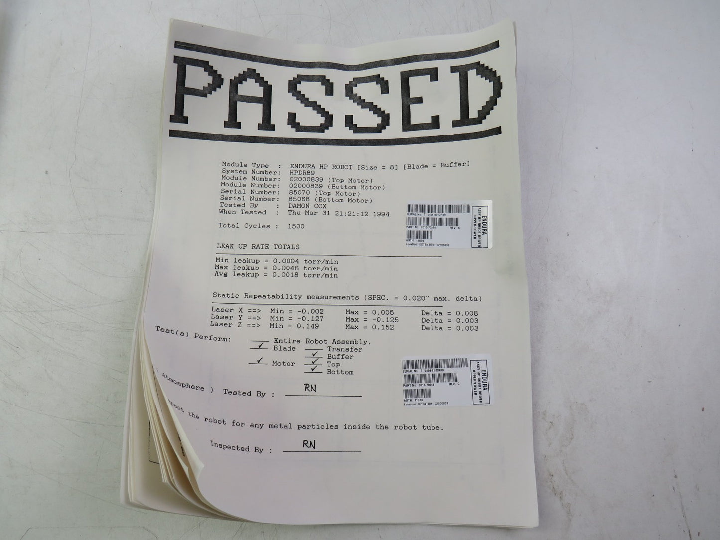 APPLIED MATERIALS AMAT  0010-70264 ASSY HP ROBOT DRIVER UPPER/LOWER Lot of 2 New