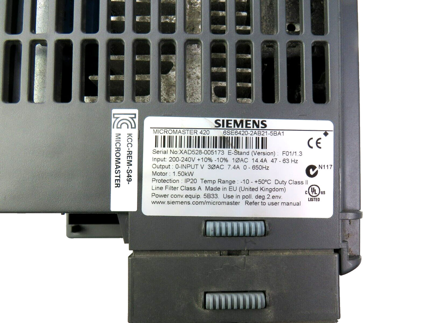 Siemens 6SE6420-2AB21-5BA1 MICROMASTER 420