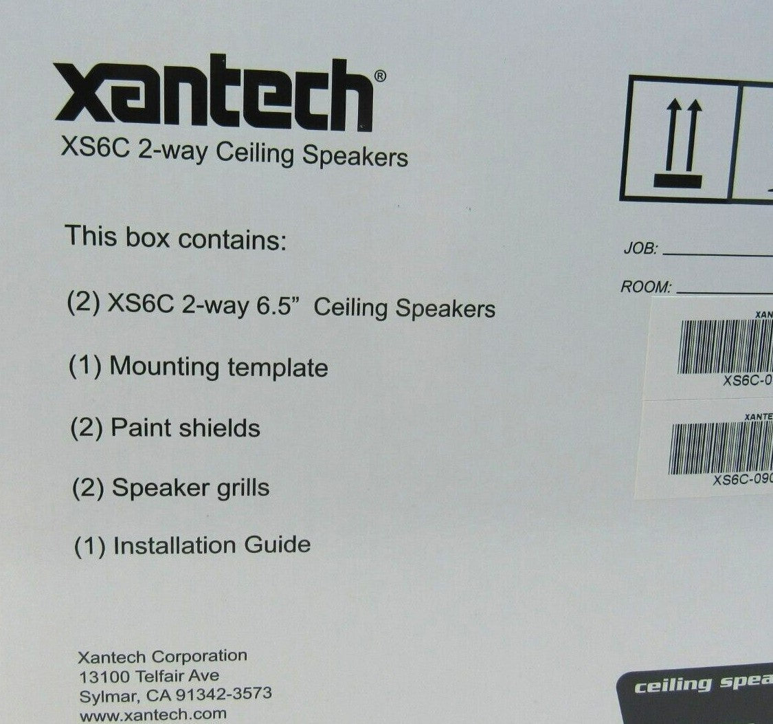 XANTECH  XS6C 2-WAY CEILING SPEAKERS 6,5� PAIR NOS  Lot of 2 New