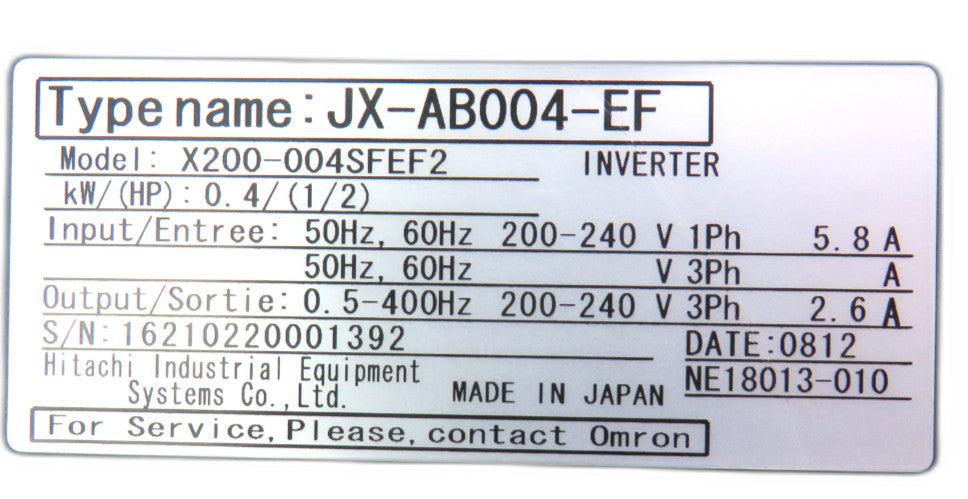 OMRON JX-AB004-EF X200-004SFEF2