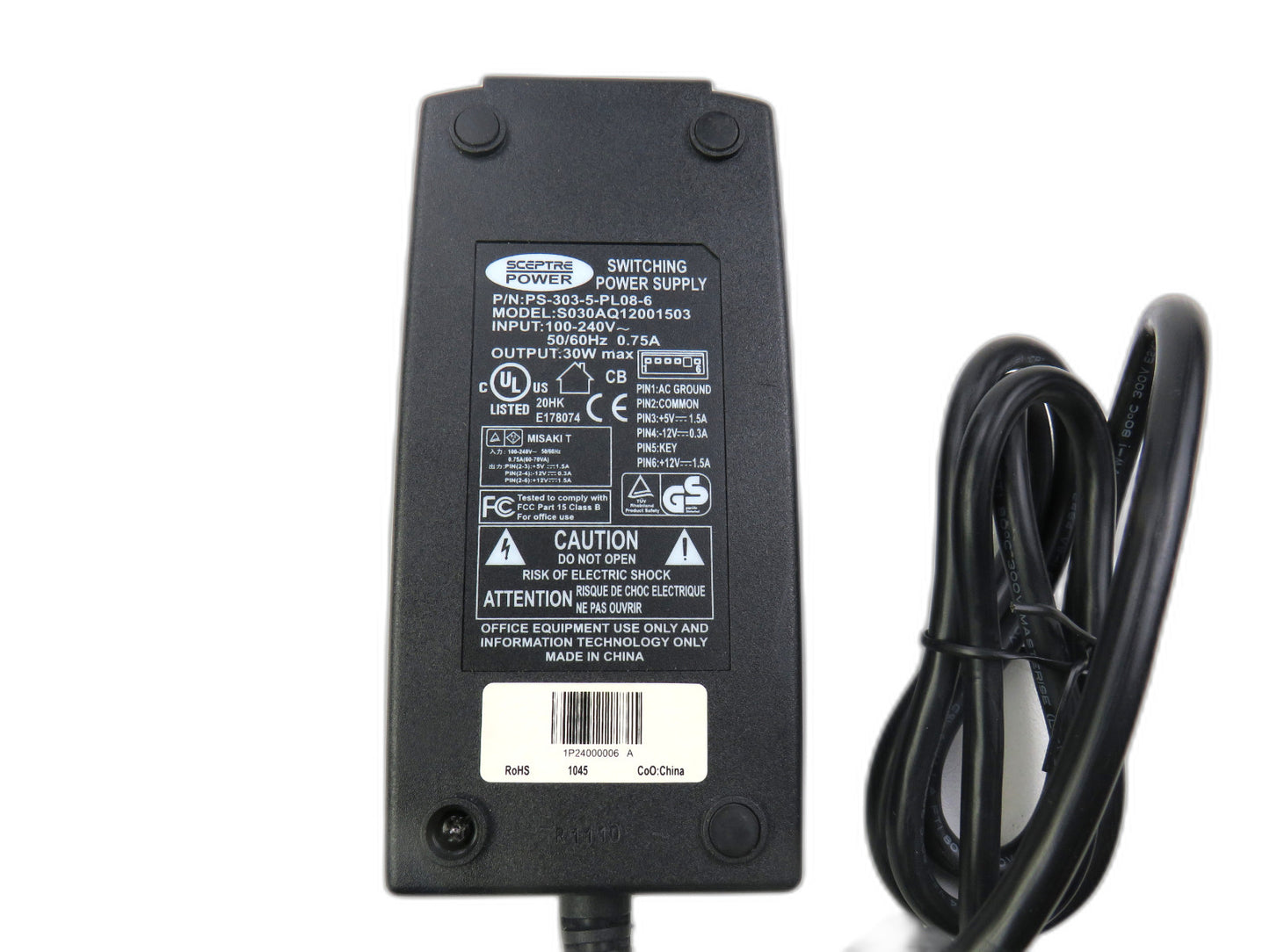 DIGI SCEPTRE POWER PS-303-5-PL08-6 POWER SUPPLY