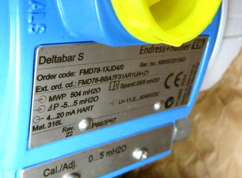 ENDRESS+HAUSER  FMD78-1XJD4/0 DELTABAR S 52017195 FMD78-BBA7F31AR1UA+Z1    New