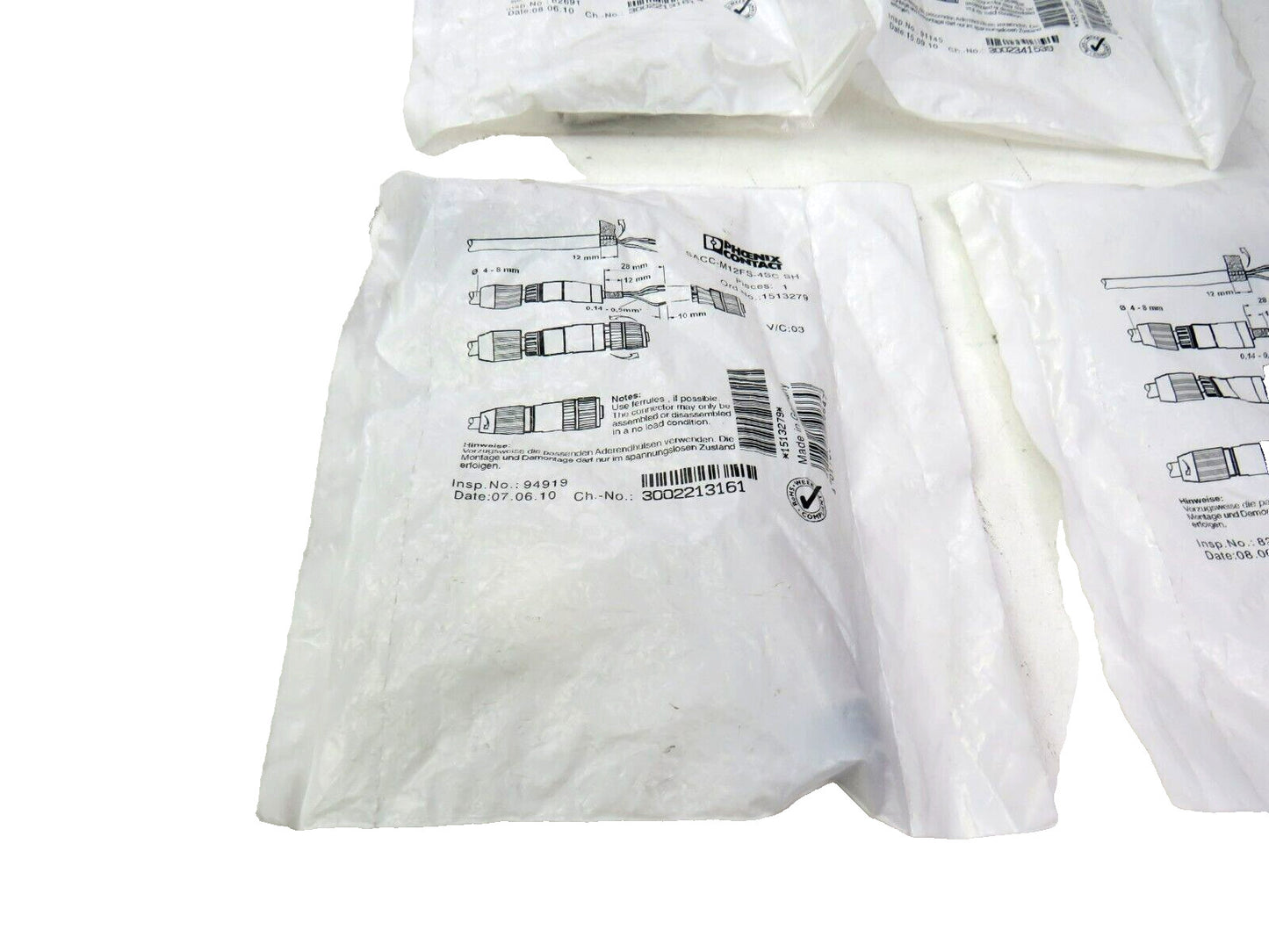 PHOENIX CONTACT  SACC-M12FS-4SC Sh  1513279  lot of 6pcs  New