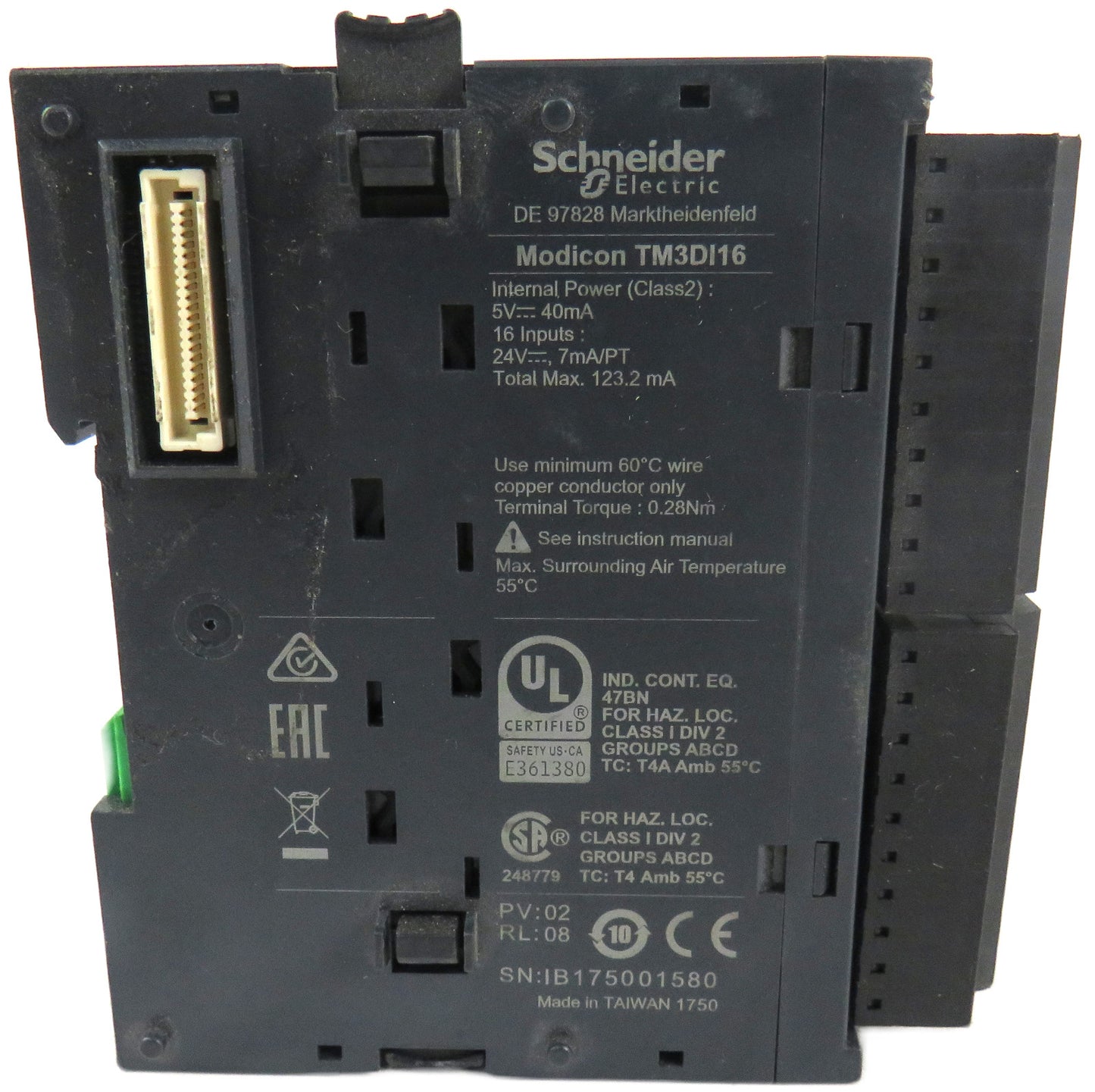 SCHNEIDER ELECTRIC TM3DI16 DIGITAL INPUT MODULE