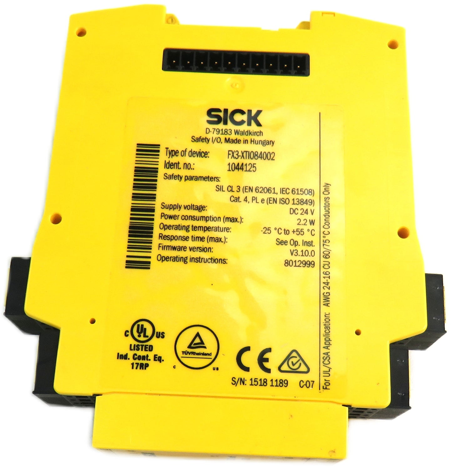 SICK FX3-XTI084002 1044125 SAFETY RELAY