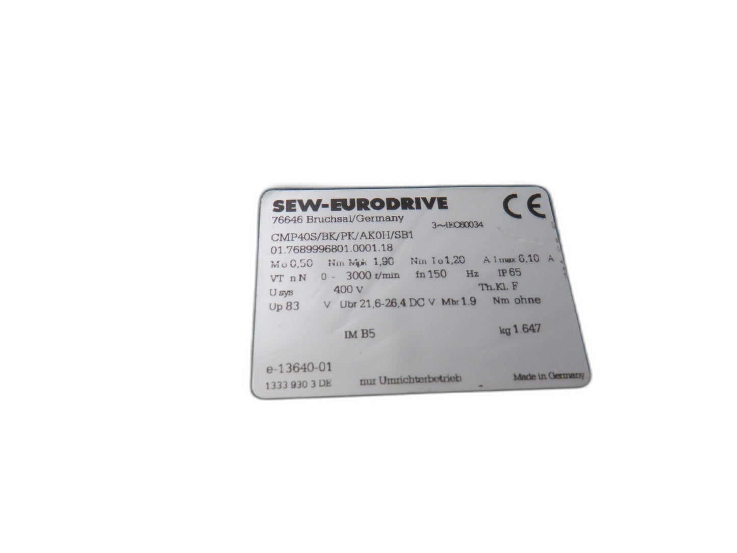 sew eurodrive  CMP40S/BK/PK/AK0H/SB1 SERVO