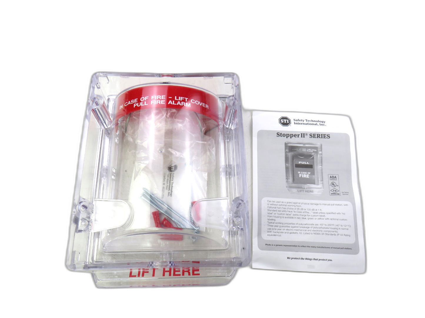 SAFETY TECHNOLOGY INTERNATIONAL STI-1230 Stopper II Spacer Fire Alarm Cover New