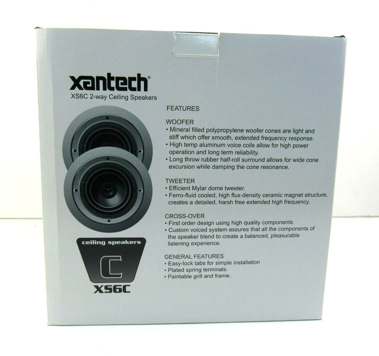 XANTECH  XS6C 2-WAY CEILING SPEAKERS 6,5� PAIR NOS  Lot of 2 New