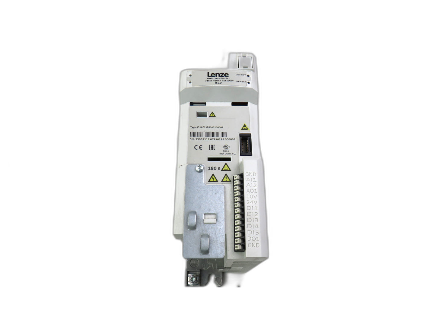LENZE I51AE137B10011000S , HIGH-FREQUENCY INVERTER , I510, 0.37 KW (0.5 HP)