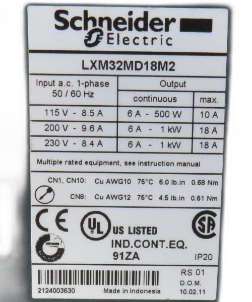 Schneider Electric LXM32MD18M2 CN6 I/O