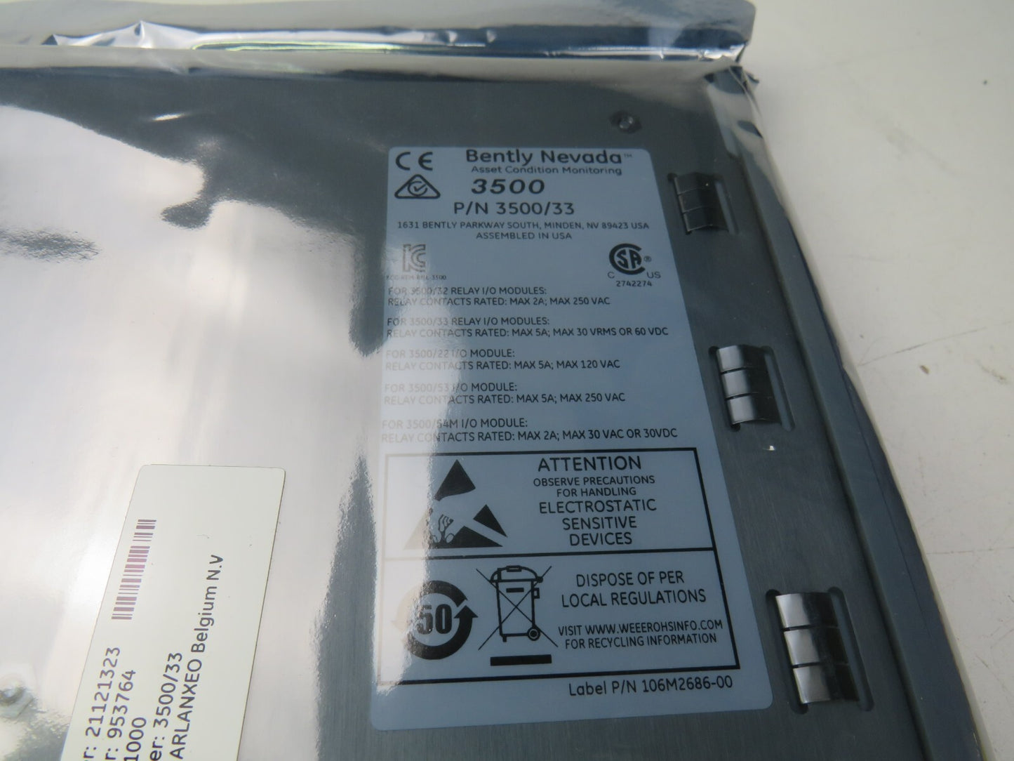 BENTLY NEVADA 3500/33 149986-01 PWA 184631    New