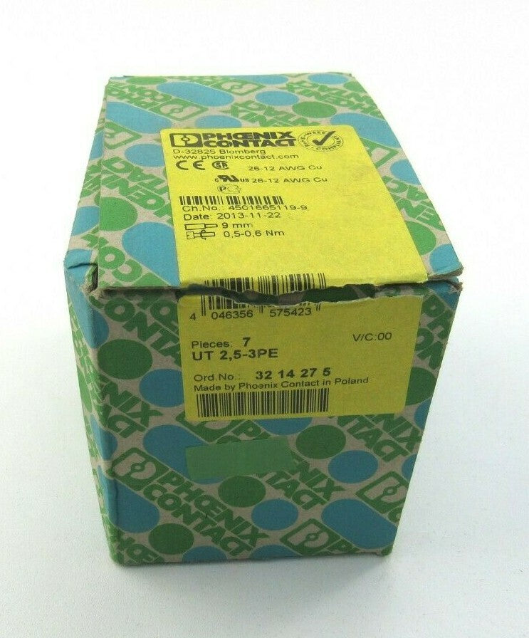 PHOENIX CONTACT UT 2,5 3PE CONTACT BLOCKS 3214275 Lot of 5 New