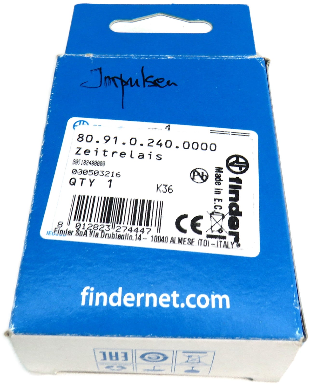 Finder  80.91.0.240.0000 Finder Time Relay SPDT 24-240V, 16A,    New