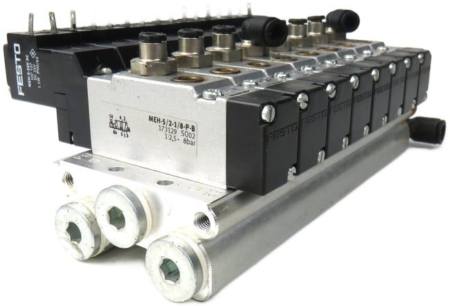 FESTO  prs-me-1/8-8 33411 + 8 PIECES OF MEH-5/2-1/8-P-B