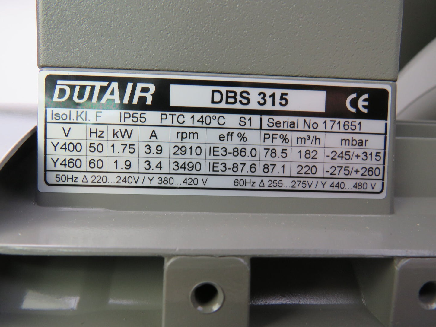 DUTAIR   DBS315 SIDE CHANNEL BLOWER  dutair   New