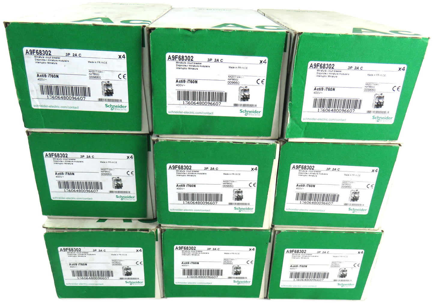 SCHNEIDER ELECTRIC  IT60N 3P 2A C 6KA T60N A9F68302  Lot of 40 New