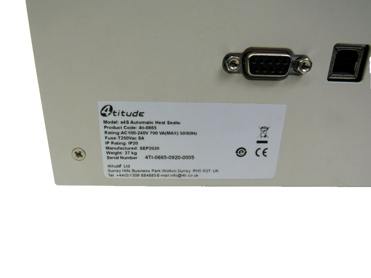 4titude  A4S 4ti-0665 Automatic Heat Sealer with Seal Loading Tool
