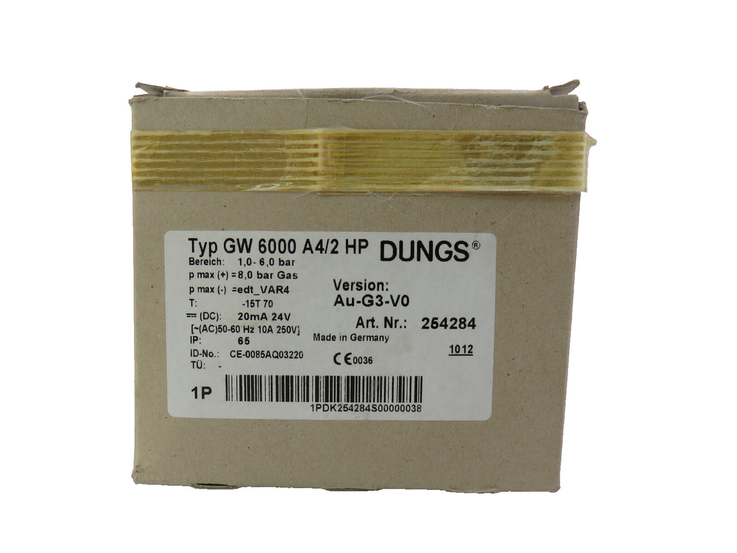 DUNGS  GW 6000 A4/2 HP  GW 6000 A4/2 HP 254284 PRESSURE SWITCH    New
