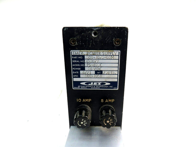 JET 501 1075 03M emergency power supply     New