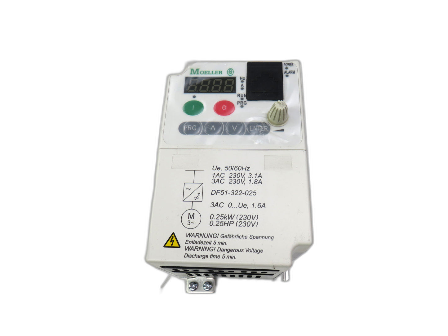 MOELLER DF51-322-025 , FREQUENCY INVERTER, 230V, 1.6A, 50/60HZ