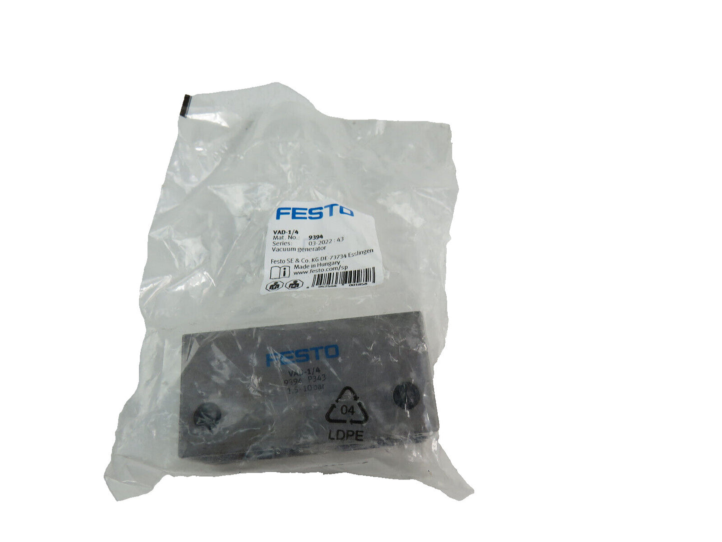 FESTO 9394 VAD-1/4     New