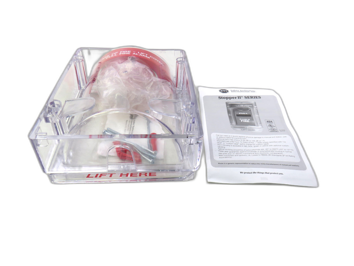 SAFETY TECHNOLOGY INTERNATIONAL STI-1230 Stopper II Spacer Fire Alarm Cover New