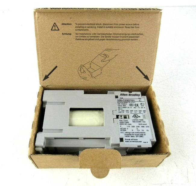 New Allen Bradley 100-C23DJ01 3 Pole Contactor 24V DC Series C NIB