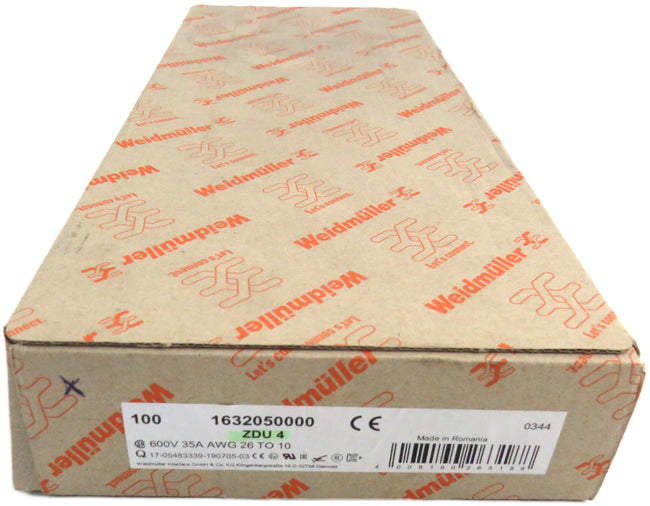 WEIDMULLER ZDU 4 1632050000 AWG 26 TO 10   Lot of 36 New