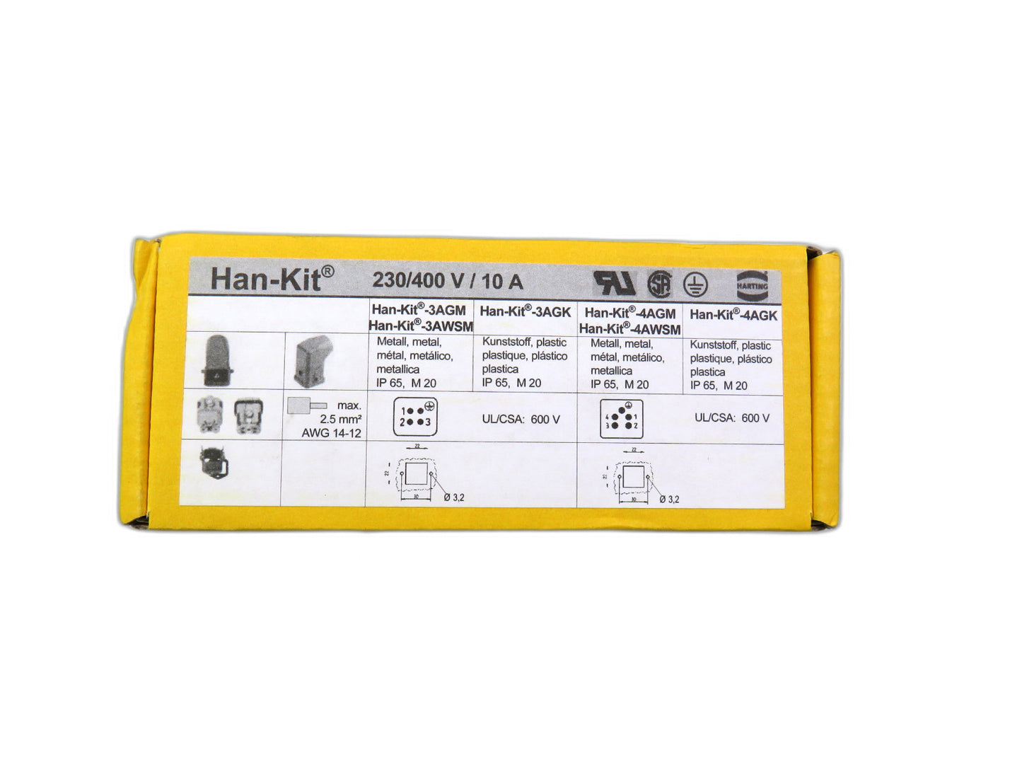 HARTING  HAN-KIT-3AGM 3AWSM 10205030001    New
