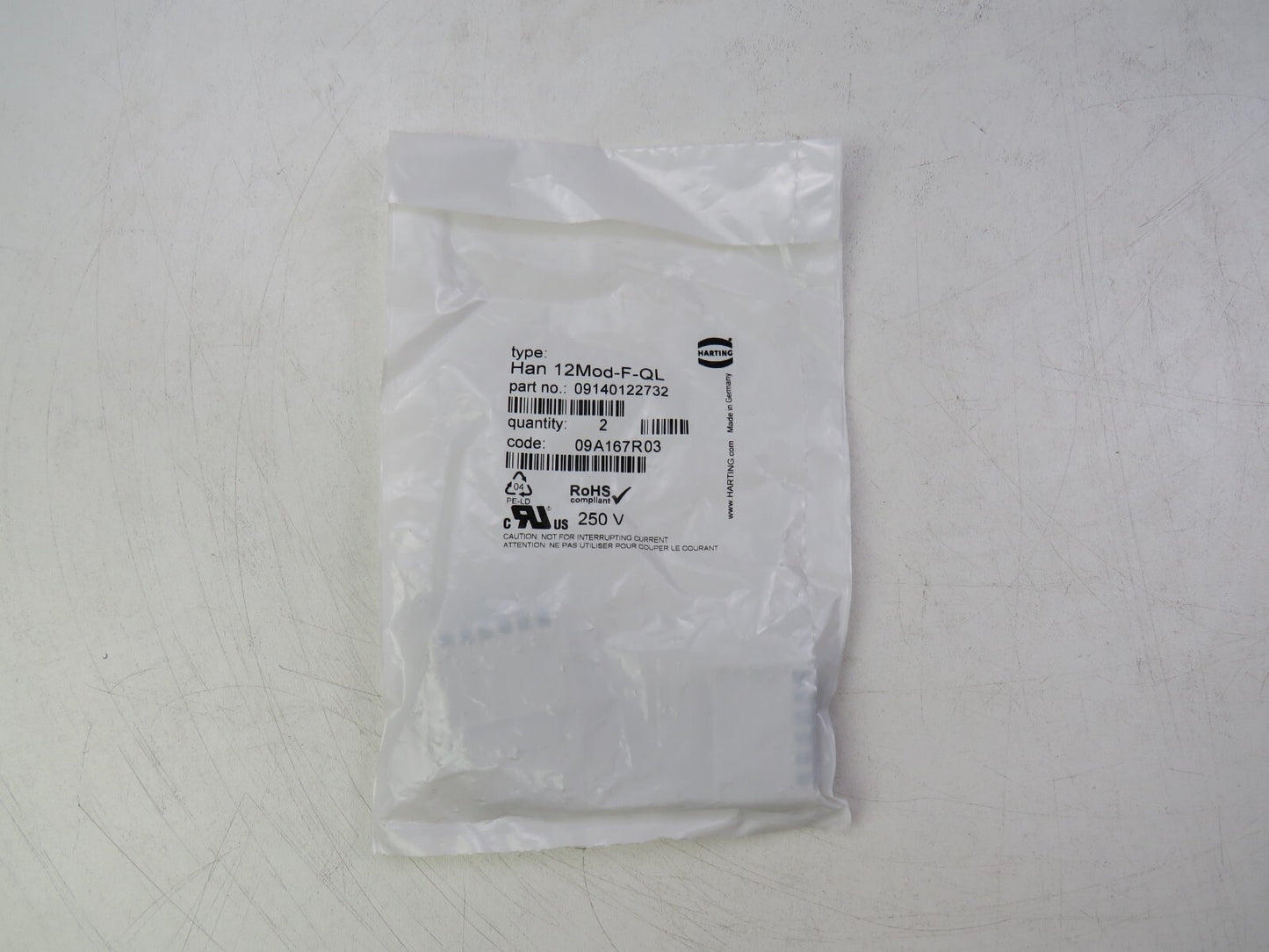 HARTING Han 12Mod-F-QL han 09140122732 Lot of 2 New