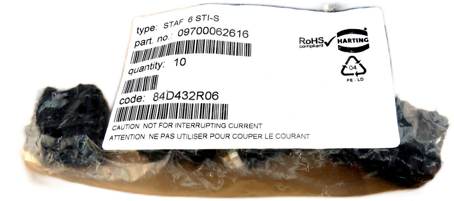 Harting  09700062616 STAF 6 STI-S  Lot of 10 New