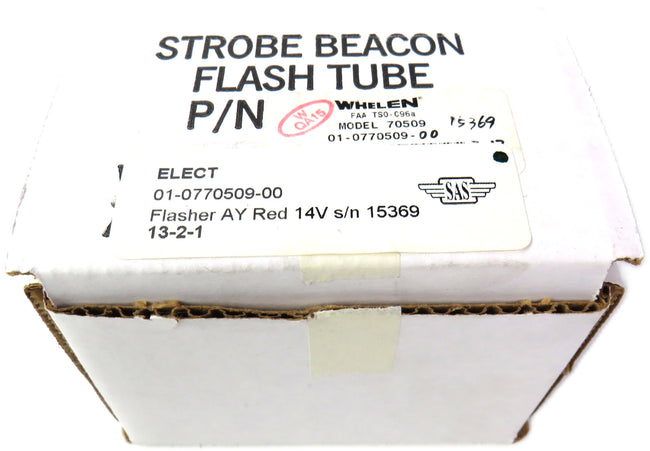 WHELEN  01-0770509-00 70509 FLASHER AY RED  STROBE BEACON FLASH TUBE     New
