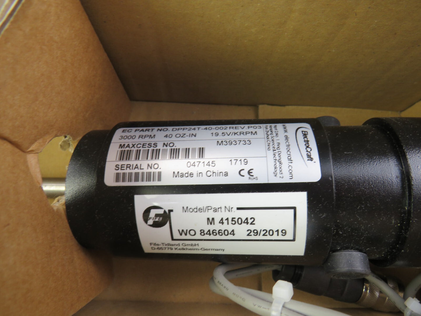 MAXCESS FIFE DPP24T-40-002 REV P03 ELECTROCRAFT M415042   New