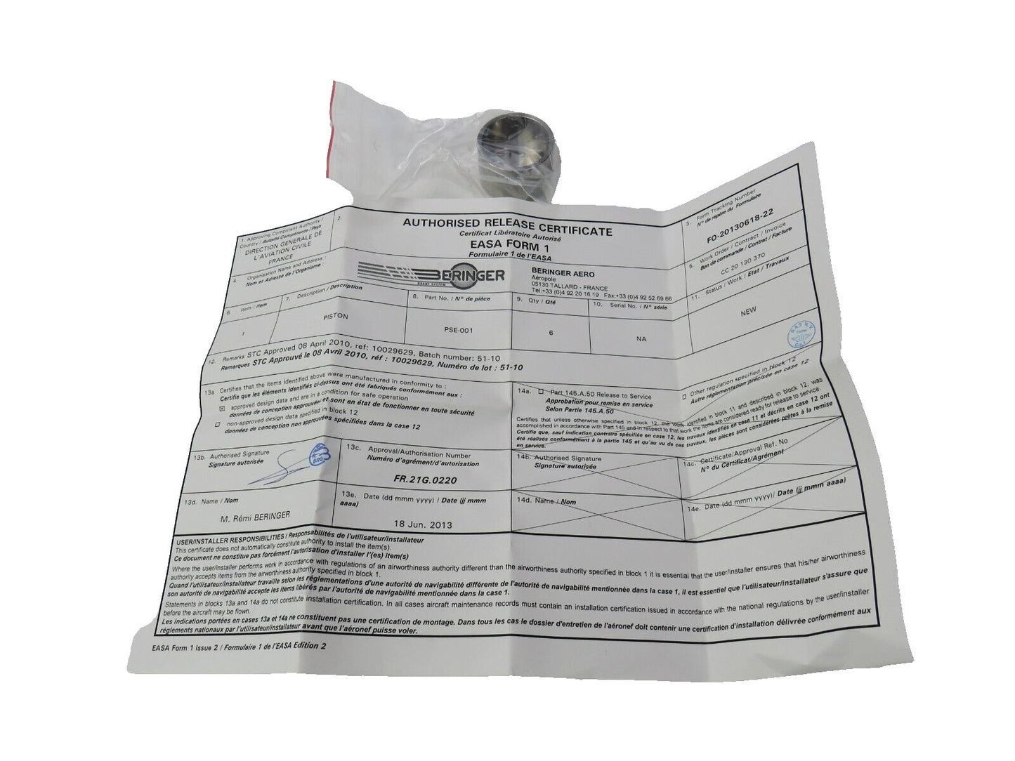 BERINGER  PISTON PSE-001    New