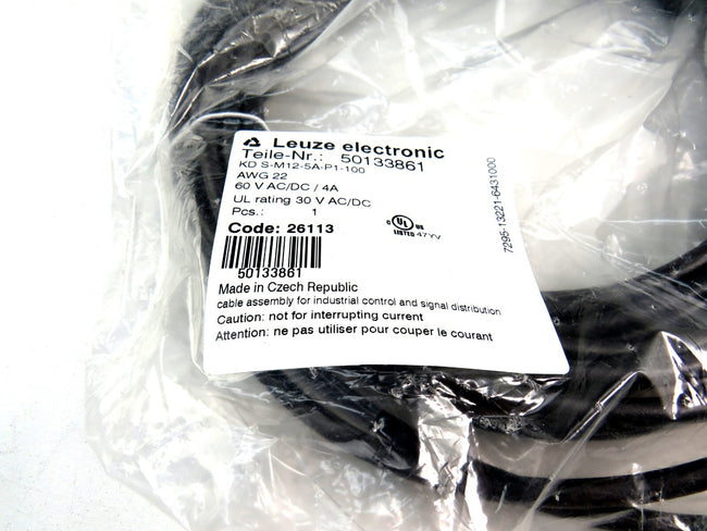 LEUZE ELECTRONIC S-M12-5A-P1-100 connecting cable     New