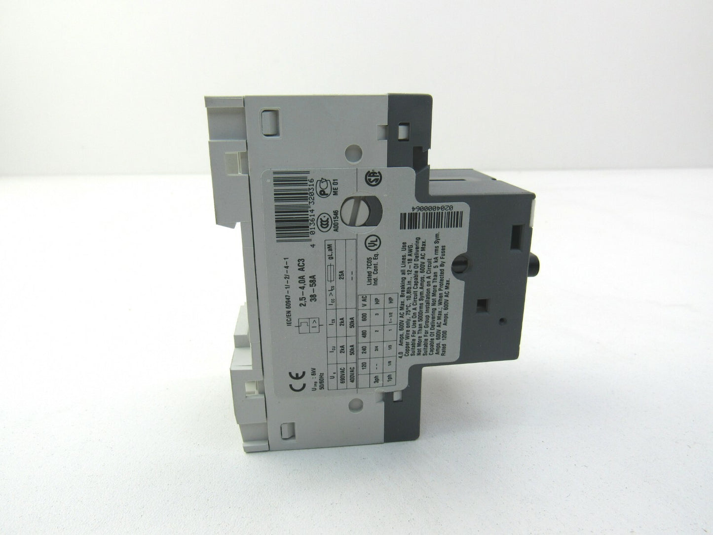 ABB MS116-4.0 MS 116 MANUAL MOTOR STARTER New