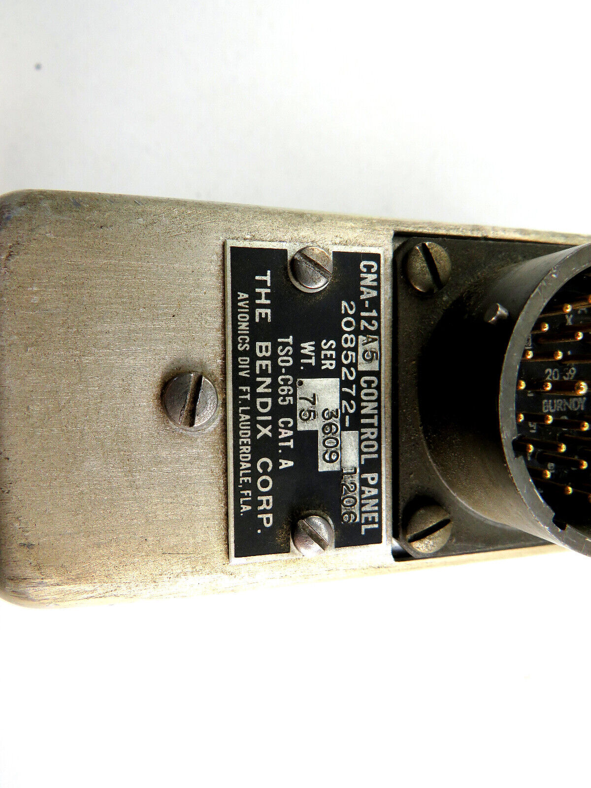 BENDIX BOEING 707 BENDIX DOPPLER CONTROL CNA-12A5 2085272-1206