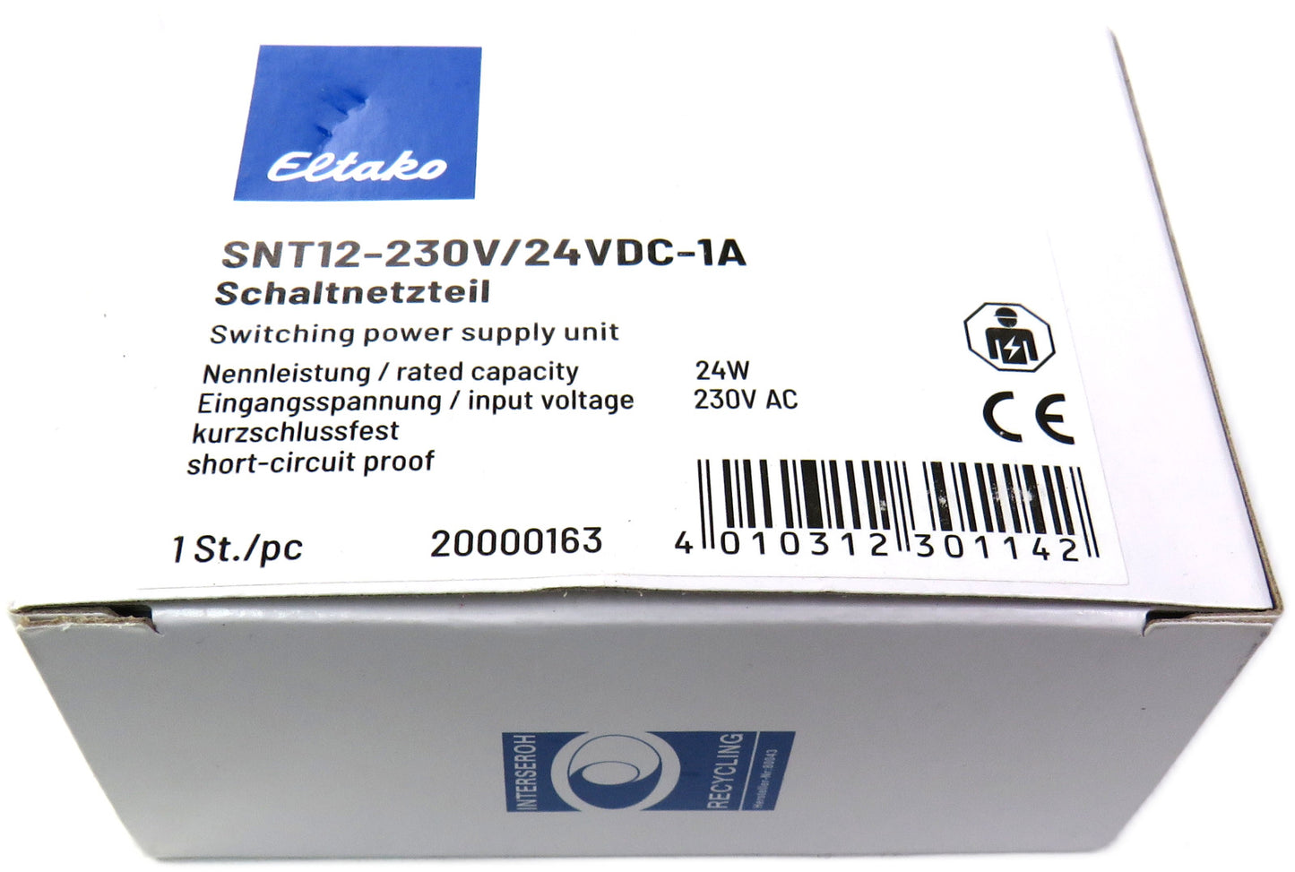 ELTAKO SNT12-230V/24VDC-1A  SWITCHING POWER SUPPLY UNIT     New