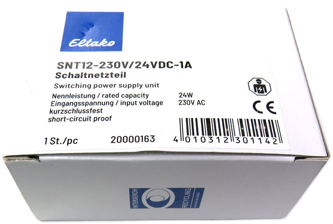 ELTAKO SNT12-230V/24VDC-1A  SWITCHING POWER SUPPLY UNIT     New